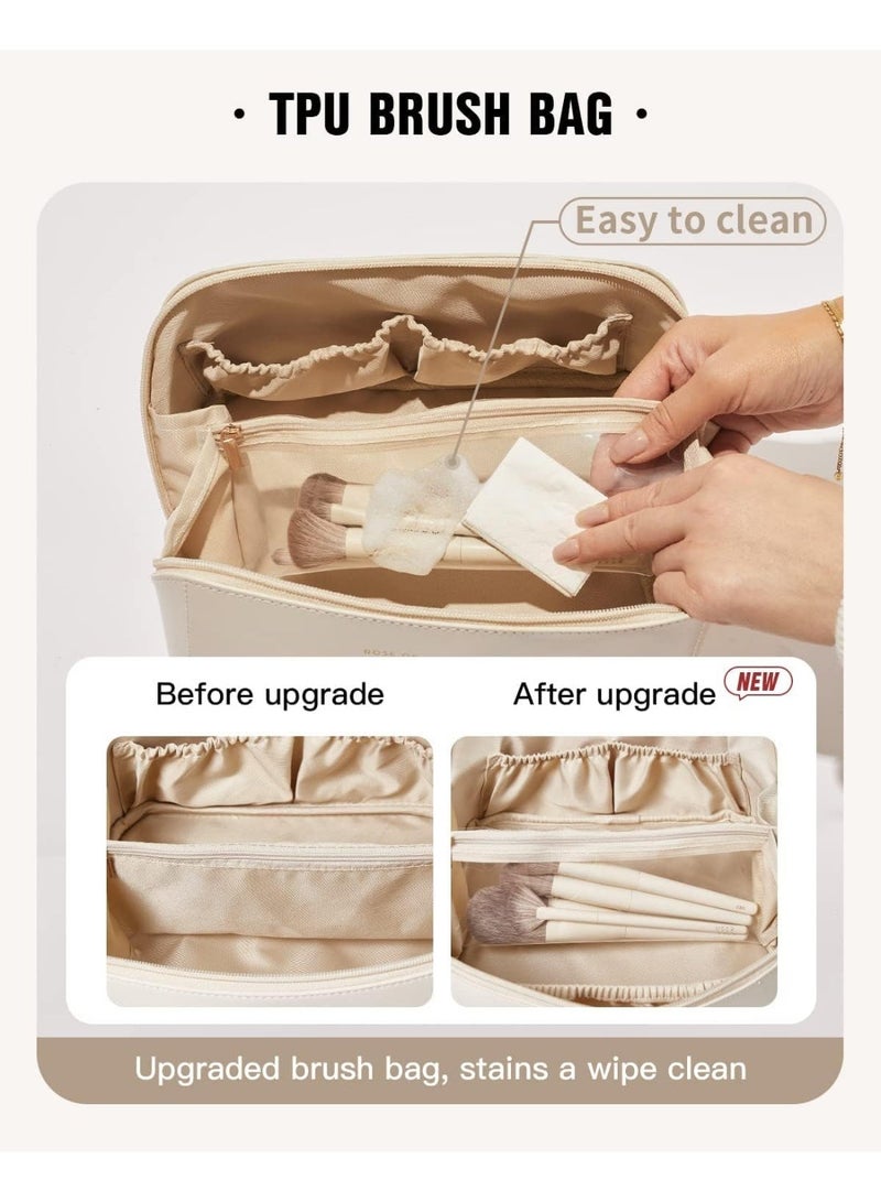 SHEIN Travel Makeup Bag, Large Capacity Cosmetic Bags for Women, Lightweight, Waterproof, Open, Flat Toiletry Organizer, Travel Accessory - Image 4